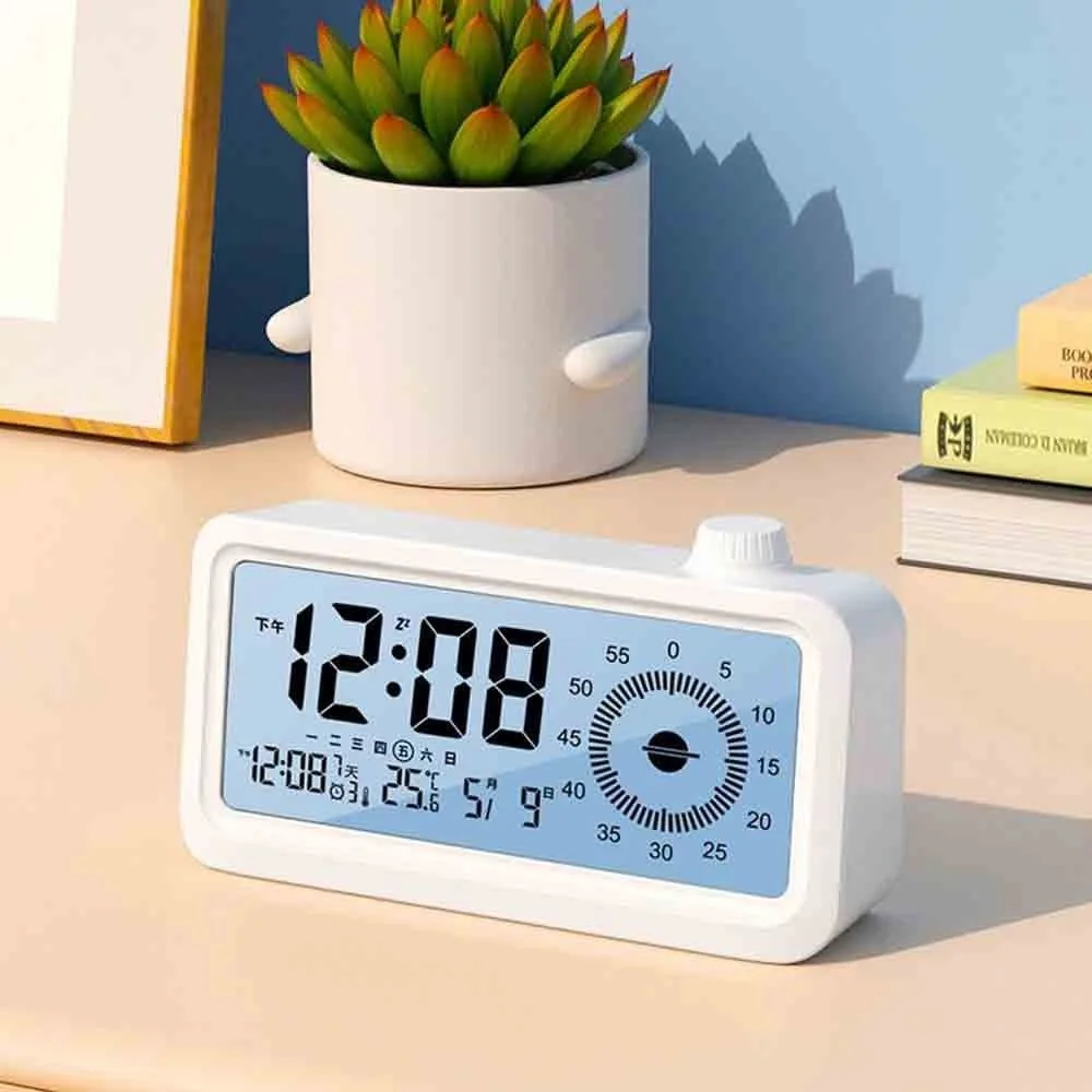Multifunctional Visual Digital Timer Rechargeable Temperature Countdown Timer Month Week Day Display 3-Level Backlight