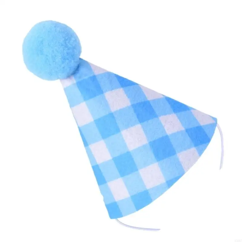 2025 New Birthday Party Hat for Small Dogs, Checkered Pet Cap with Nonwoven Fabric, 10 x 6 Family Photo Use for Birthdays