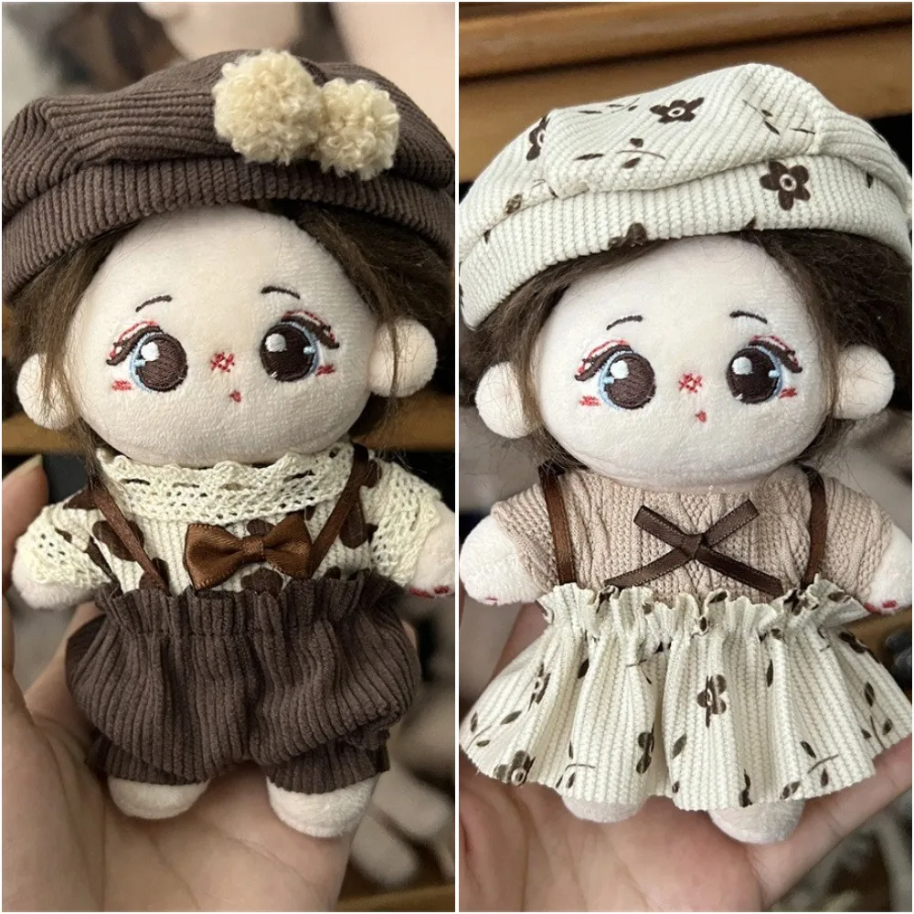 Doll Clothes Outfit Accessories Maillard Style Dress Suit For Cotton Doll 17cm Labubu Idol Dolls Clothing for Gift