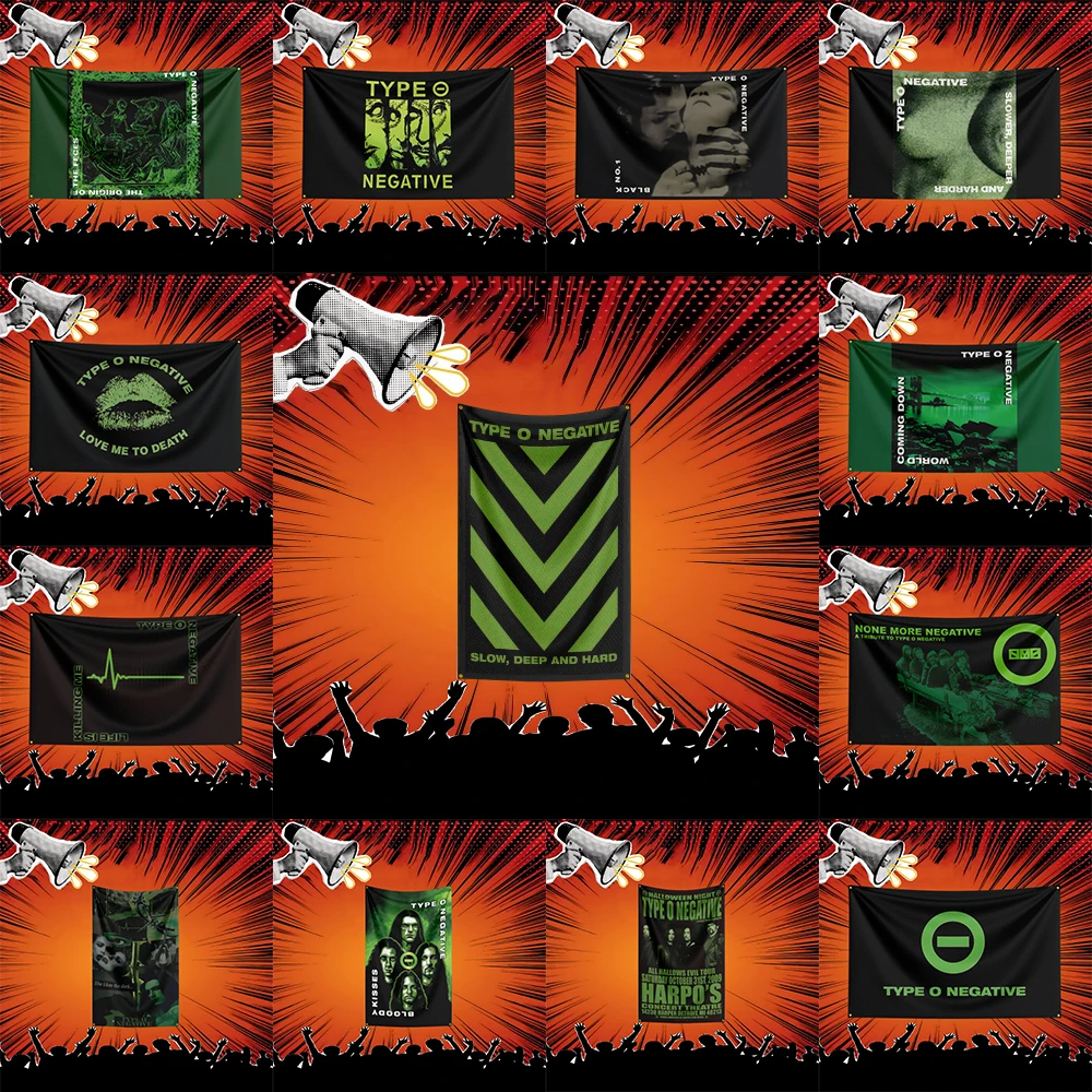 Type O Negative Inspired Rock Music Flag 3x5 FT Polyester Banner For Bedroom Wall Decor Music Fans Gift