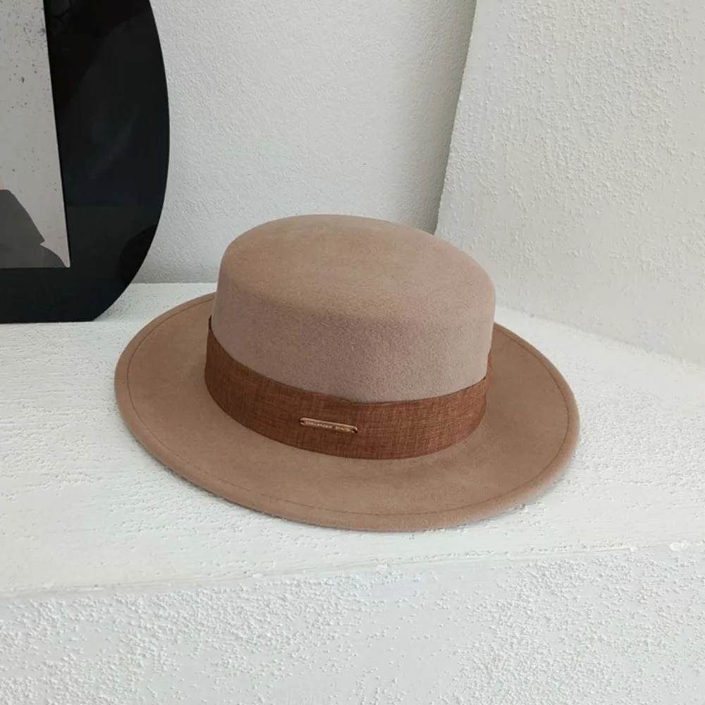 Live Show Vintage Looking Woolen Jazz Cap Versatile Solid Color British Top Hat Warmer Retro Woolen Formal Hat Lady