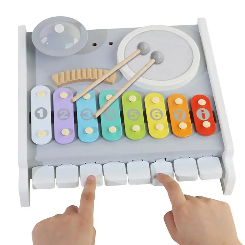 Natural Wooden Xylophone For Kids Colorful Musical KidsDrum & Percussion Instruments Boho Xylophone Multi-Functional Musical