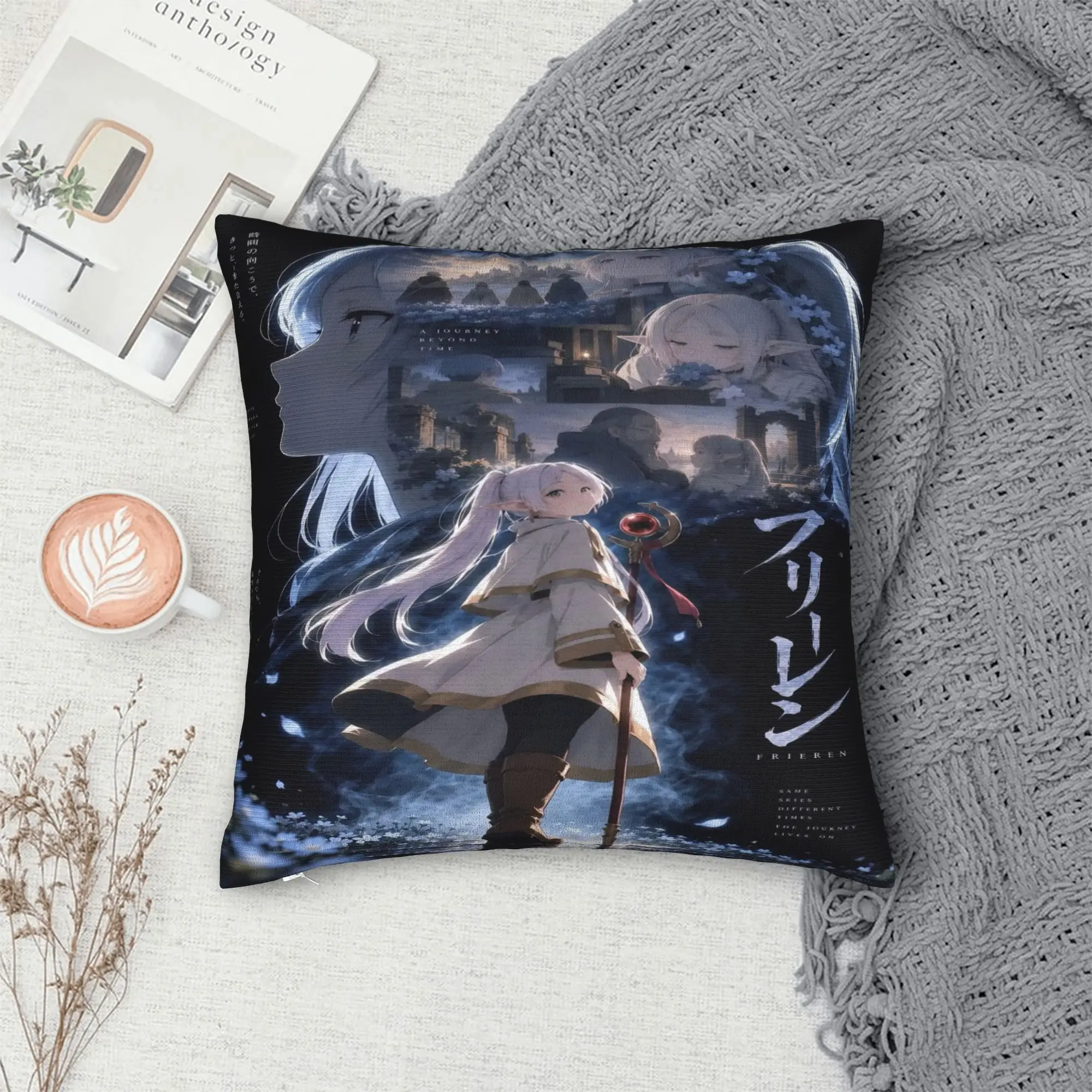Pillow Cover Frieren Beyond Journeys  Morden Pillow Case For Sofa Bedroom Home Decor Pillowcases