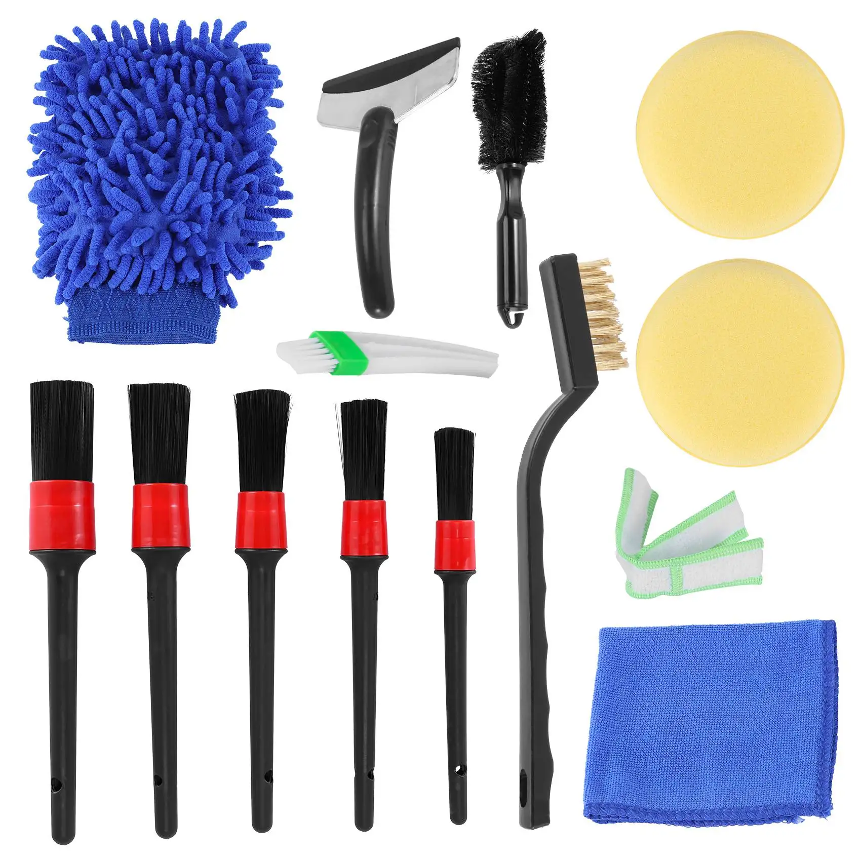 13Pcs Detailing Brush Set Car Cleaning Brushes Car Interior Washing Kit Tool for Car Air Vents Rim Dirt Dust