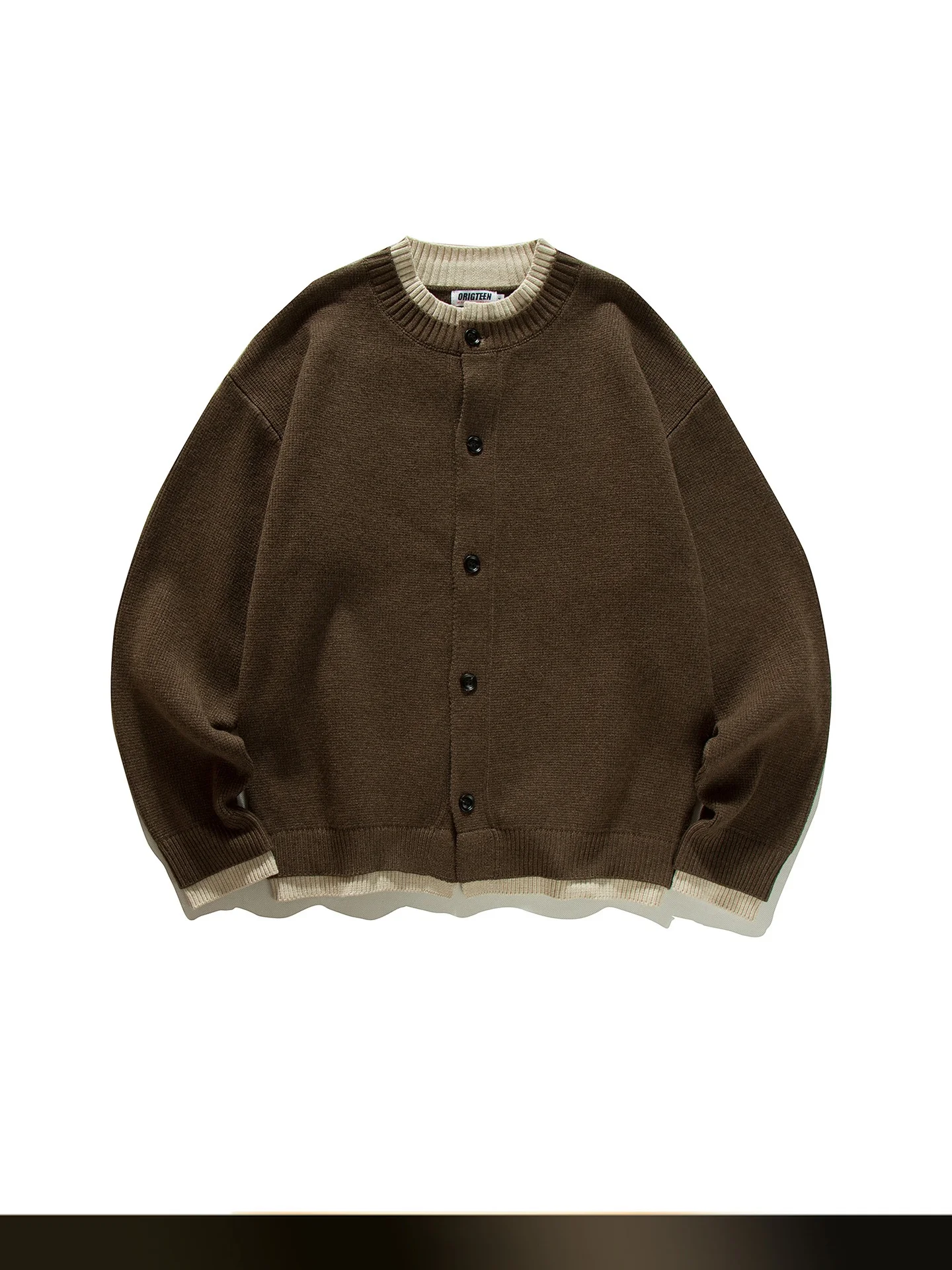 

Американский ретро-кардиган в стиле колор-блок, вязаный, повседневный, свободного кроя, для пар, осенне-зимний, из полиэстера, нейлона и спандекса