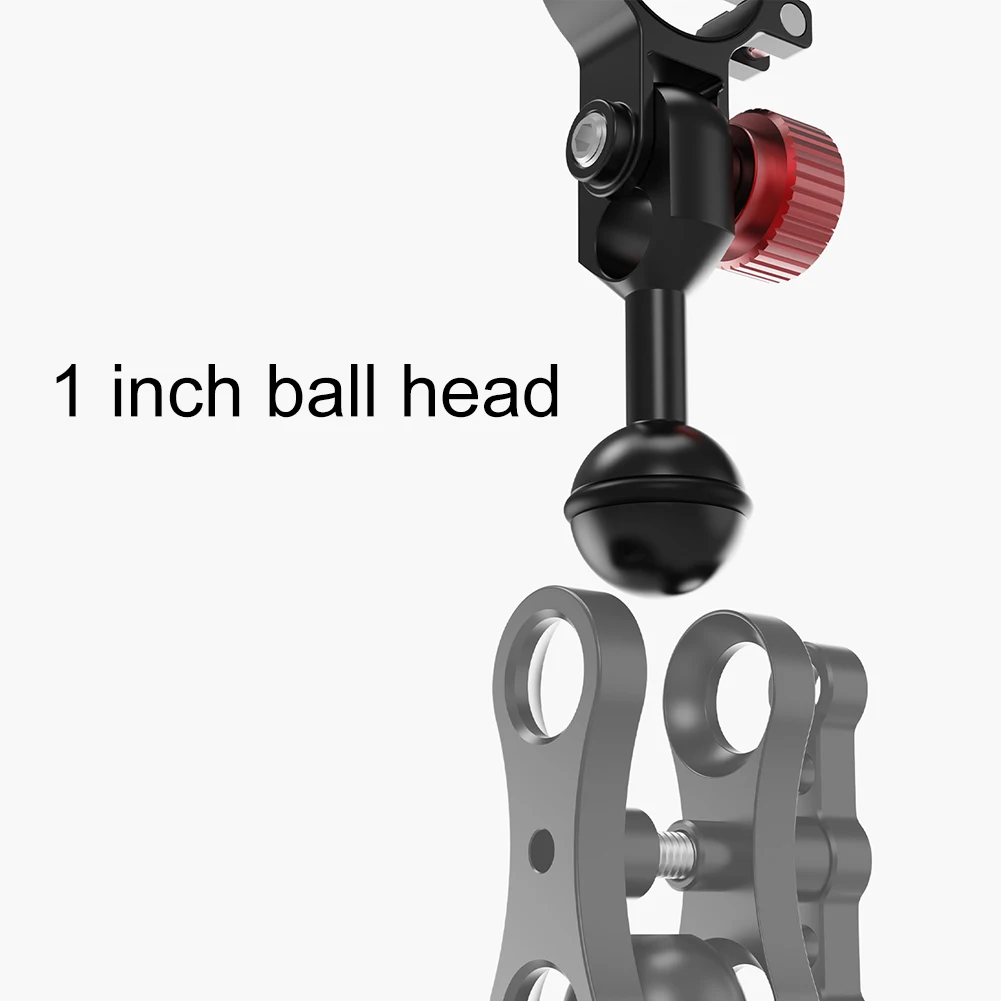 

1-дюймовый разъем с шаровой головкой, адаптер, зажим для фонарика, фиксированный зажим, кронштейн для лампы, велосипедная ручка для дайвинга, лоток, крепление на подставку для светильника