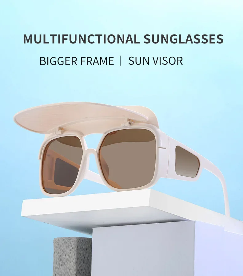 Hochklappbare polarisierte Sonnenbrille, multifunktionale Sonnenschutz-Sonnenbrille, Outdoor-Camping-/Angelbrille für Damen und Herren – Detail 1