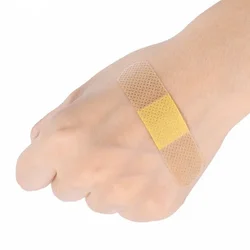 Não tecido Band Aid ferida gesso para tiras de primeiros socorros, ataduras adesivas respiráveis, ferida vestir remendo, 100pcs por conjunto