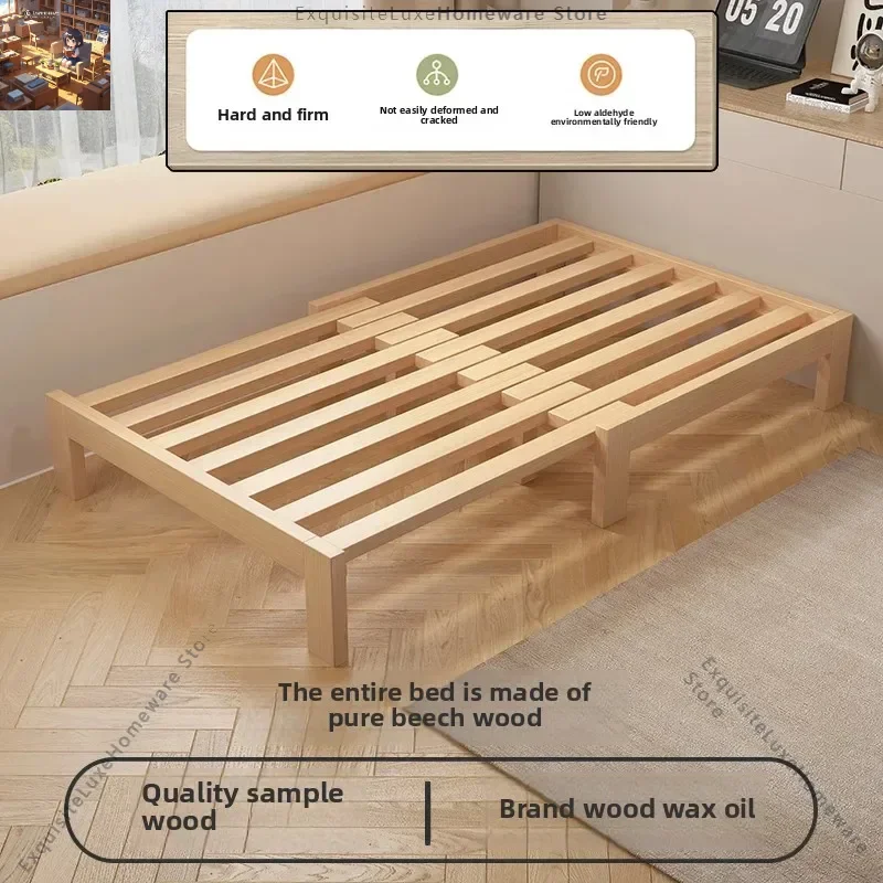 Beech solid wood folding bed dual-purpose small apartment sofa bed living room tatami pull-out bed household single telescopic b