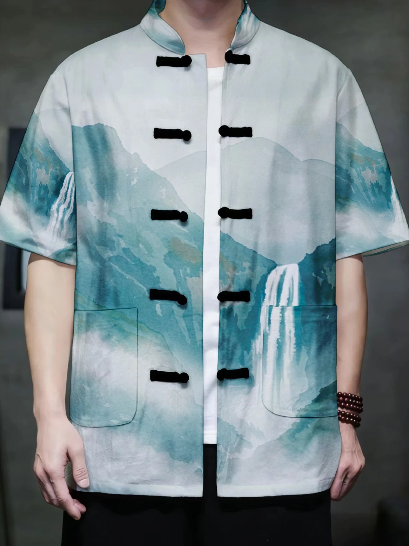 เสื้อสูทผู้ชายคอตั้งลายพิมพ์ภา - Vintage Collectible Shop บทวิจารณ์และราคา
