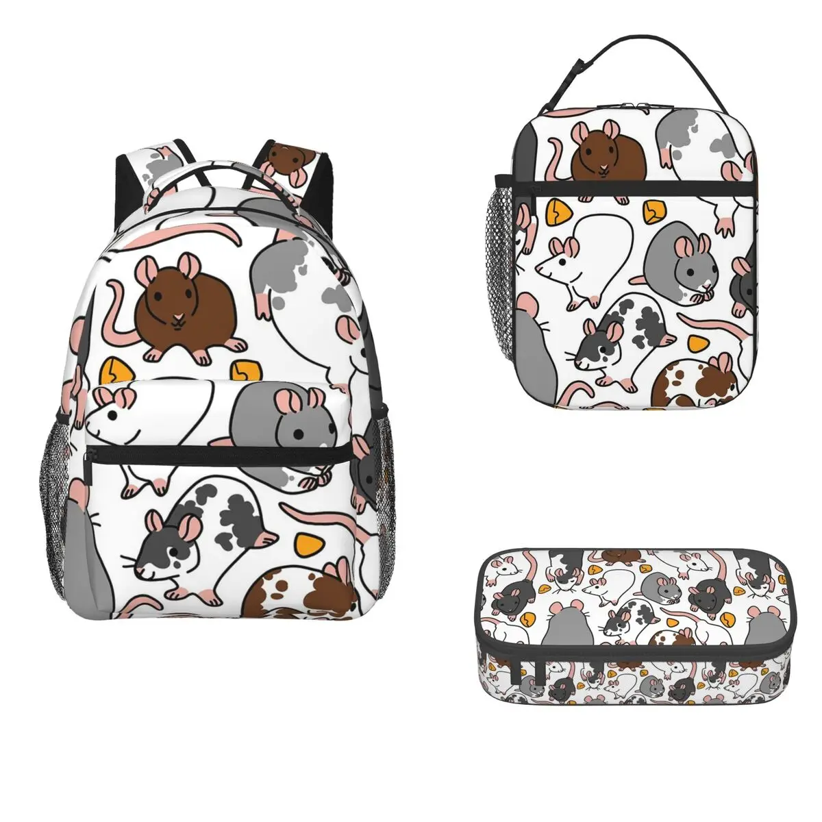 

Rat Pack Backpacks Boys Girls Bookbag Children School Bags Cartoon Kids Rucksack Lunch Bag Pen Bag Three-Piece Set