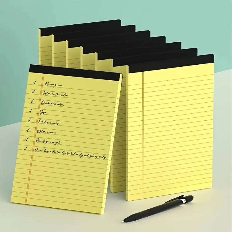 2pcs Thick Color Paper Tear Off A5 Notepad Easy Tear Edge Lined Memo Pad Portable Daily Planner Draft Notebook