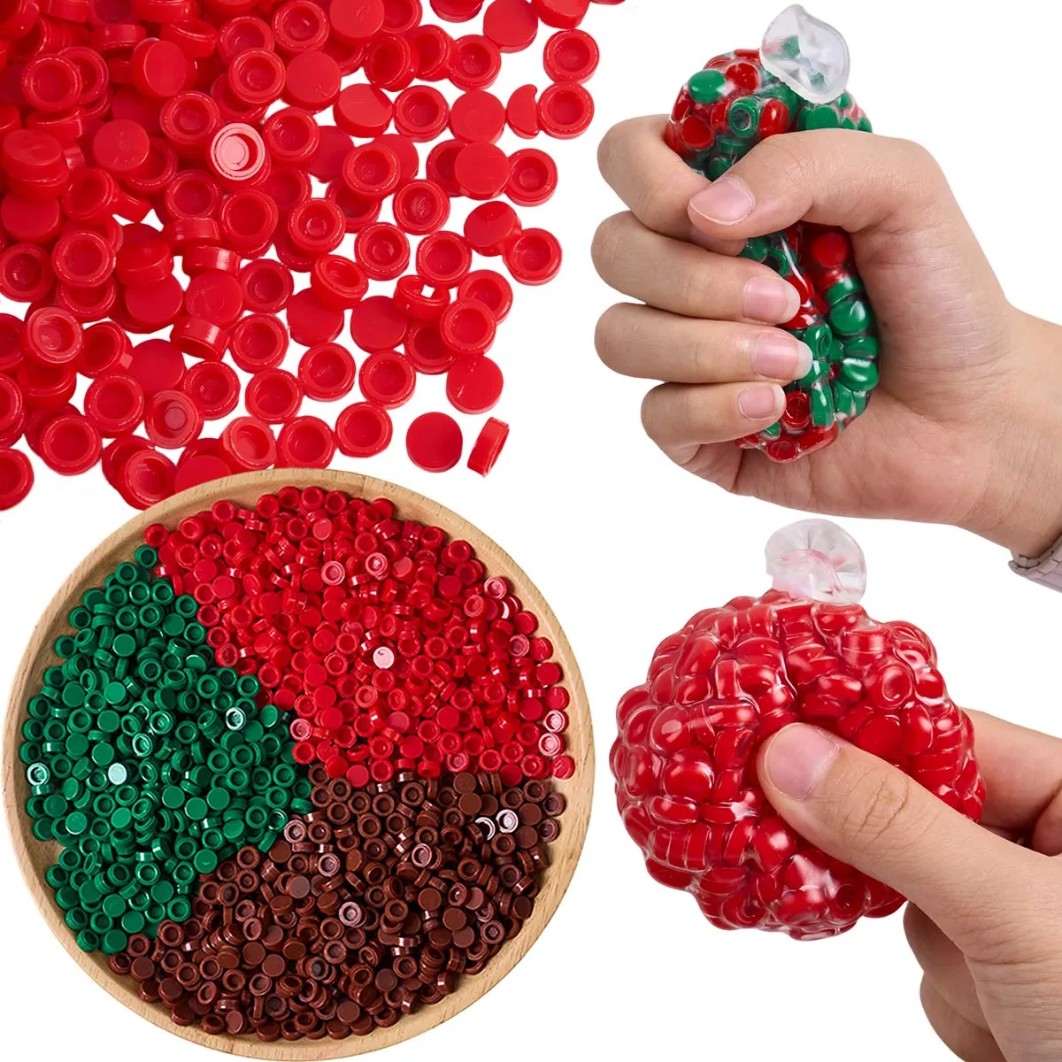 Runde kleine Granulatperlen Füllmaterial DIY TPR Squishy Handgemachter Stressball Füllung für Weihnachts-Fidget-Spielzeug Füllmaterial für Knisterbälle Bastelgeschenk
