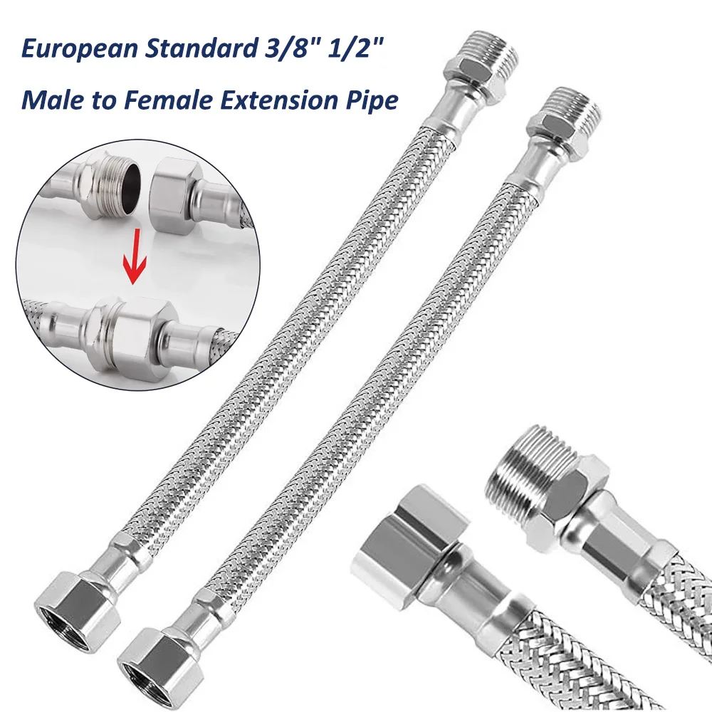European Standard 304 Stainless Steel Braided Flexible Hose 1/2