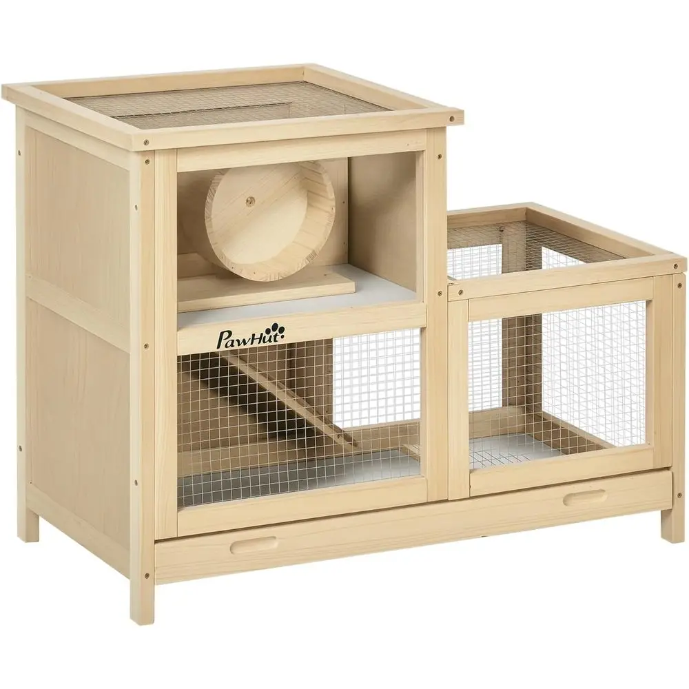 

Очень большая деревянная клетка для хомяков с выдвижным поддоном, большой домик для крыс и мышей, убежище для мелких животных с открывающимися дверцами, широкие входы для кроликов, кошек или собак