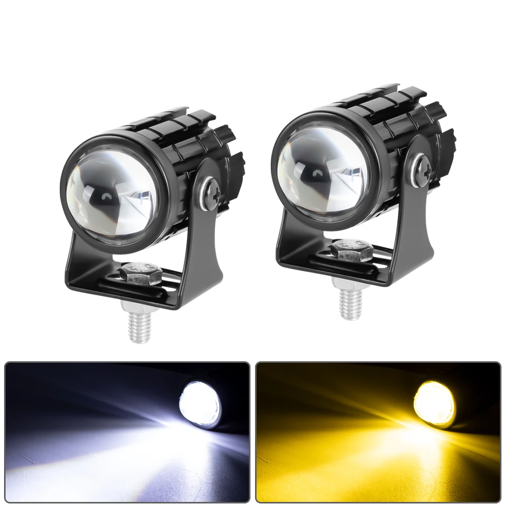 Motorcycle LED HeadLight Work Spot Lamp Offroad Car Boat Truck SUV Driving Fog Lamp Headlamp White Yellow 12V 24V