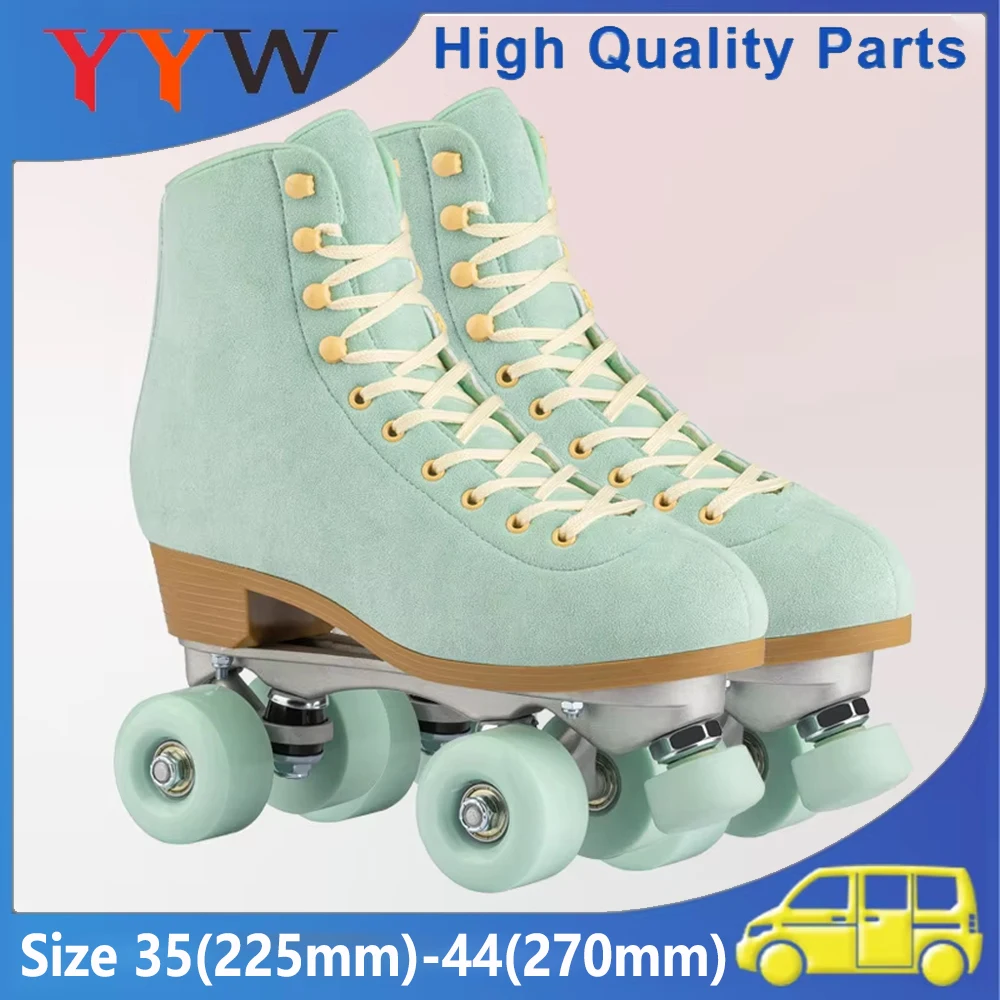 

Adult Kids Double-Row Roller Skate Shoes Metal Bracket Breathable Durable 4-Wheel Skates Patines Skating for Women Girls Gifts