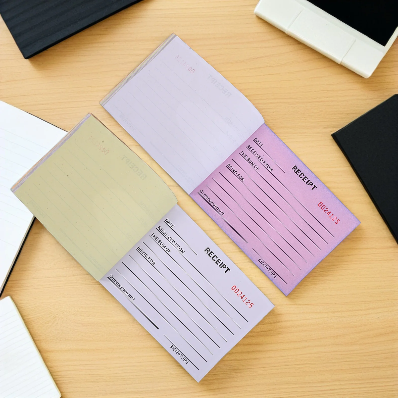 2pcs Receipt Books 3 Part 5.74" X 4.13" Work Order Receipt Booklet For Small Business Invoice Pad Purchase Order Forms Financial