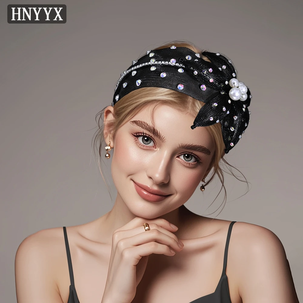 

YouLaPan Elegant Bridal Weddings Headband Handmade Organza Pearl Flower Women's Banquet Party Exquisite Hair Accessories YXA130