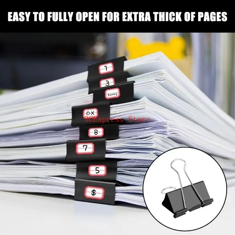 12 PCS Clips Clips Foldback Clips 25mm/32mm/41mm/51mm Povidback Clamps Money Paper Clamps Paper Clips for School