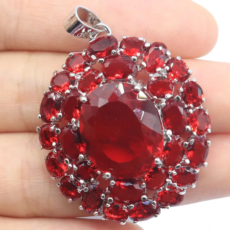 Buy 5 Get 1 Free 45x33mm Hot Sell 10g Big Size Smokey Topaz Iolite Red Ruby Rhodolite Garnet Purple Spinel Silver Pendant