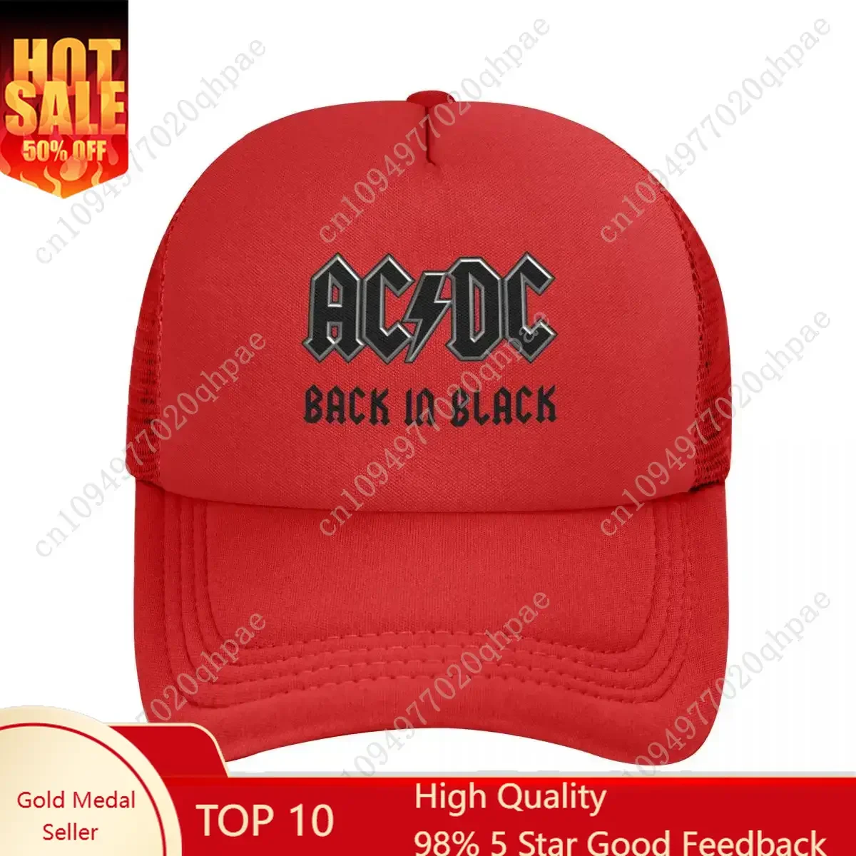 

Ac Dc Heavy Metal Mesh Baseball Caps Snapback Fashion Baseball Hats Breathable Casual Casquette Outdoor Unisex