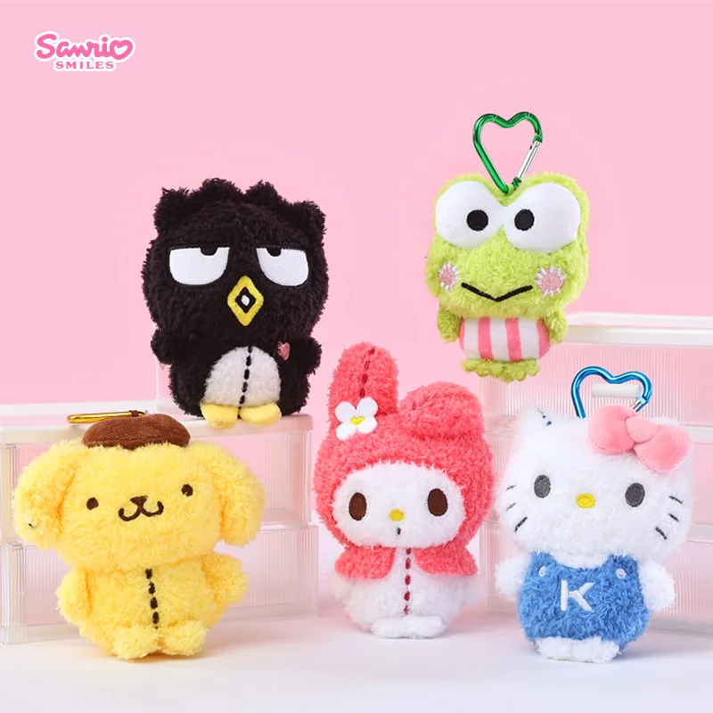 Sanrio Hello Kitty Melody Cinnamoroll Keroppi Badbadtz-Maru Stuffed Toys Pendant Plush Toys Keyring Anime Keychain Birthday Gift