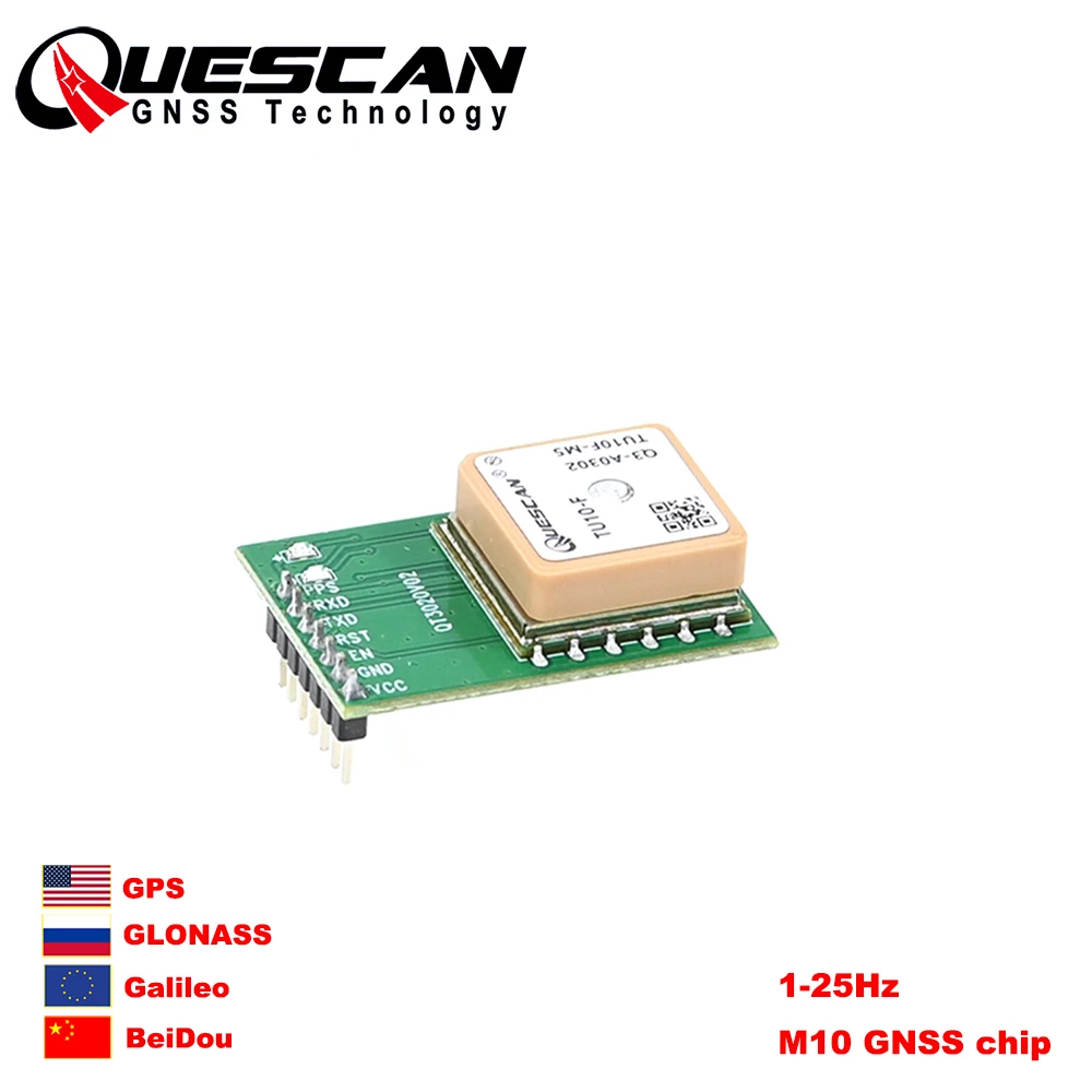 

QUESCAN TU10-F M10 Модуль GPS GNSS UBX-M10050-KB GPS+Galileo+ГЛОНАСС+BeiDou 1-25 Гц