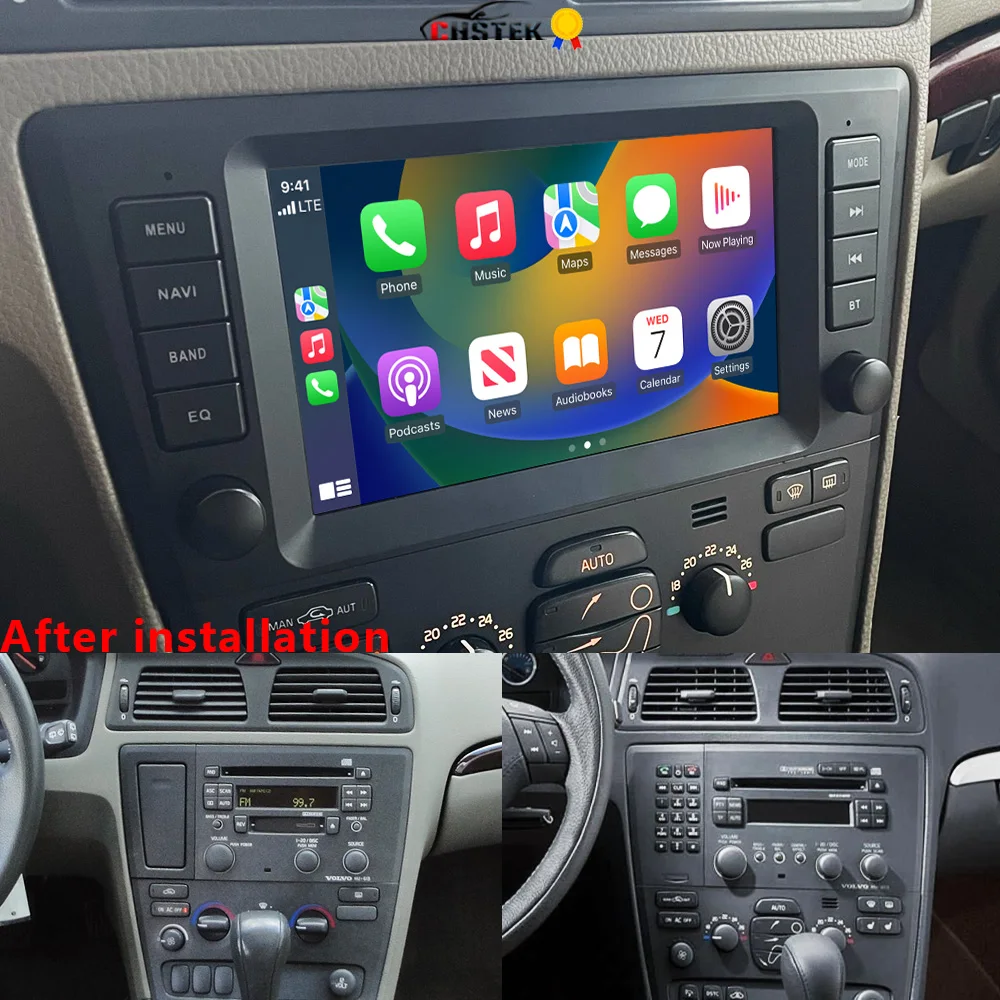 

CHSTEK For Volvo S60 S40 XC90 XC70 V40 V70 2000-2004 Car Radio Carplay Multimedia GPS Bluetooth WIFI 4G Android 13 OEM Head Unit