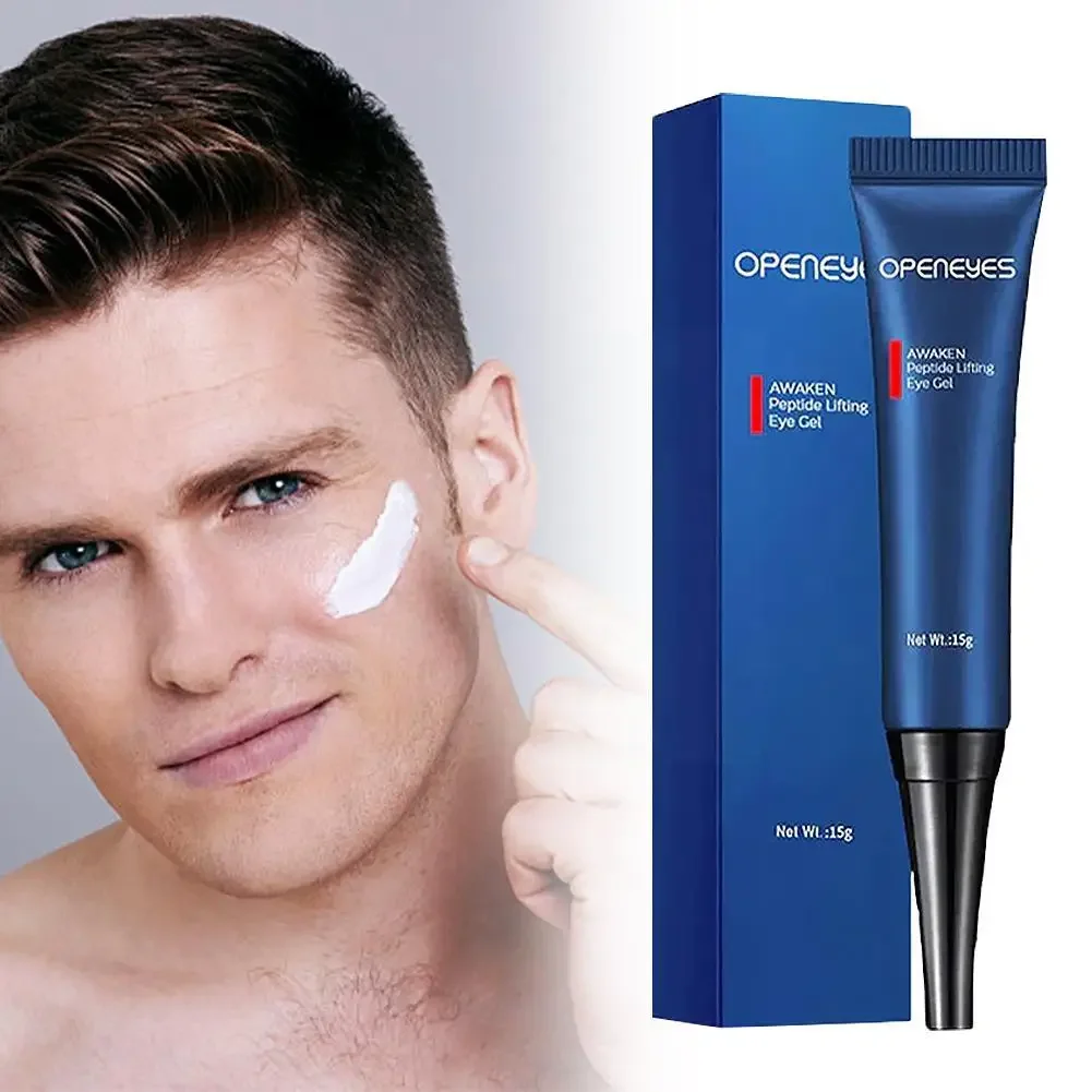 Gel de ojos VEZE para hombres, crema de ojos fresca y tierna de hialuronato de sodio, líneas finas, mejora las ojeras, elimina la hinchazón, 1-5X