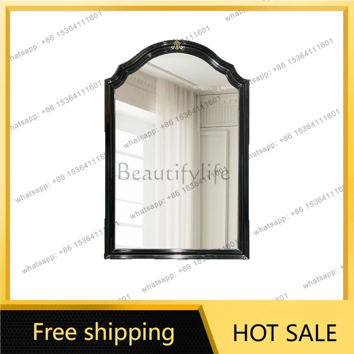 PG French wall-mounted decorative mirror, simple and creative bathroom mirror new American dresser, bathroom wall-mounted mirror