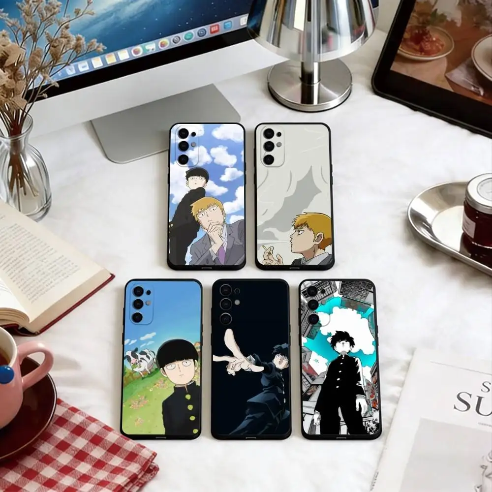 Mob Psycho 100 Phone Case For Samsung S25,S24,S21,S22,S23,S30,Ultra,S20,Plus,Fe,Soft Black Cover