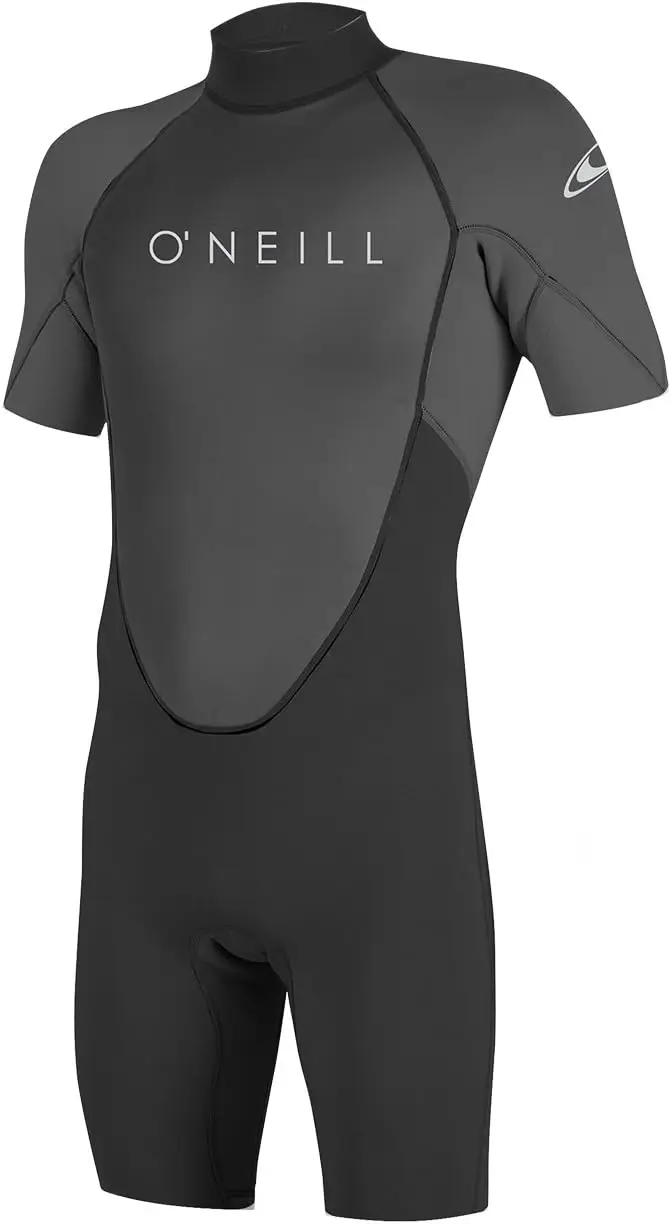 

O'Neill Men's Reactor-2 2mm Back Zip Short Sleeve Spring Wetsuit, Black/Graphite, LT Mens swim bikini swimwear Mens swim briefs