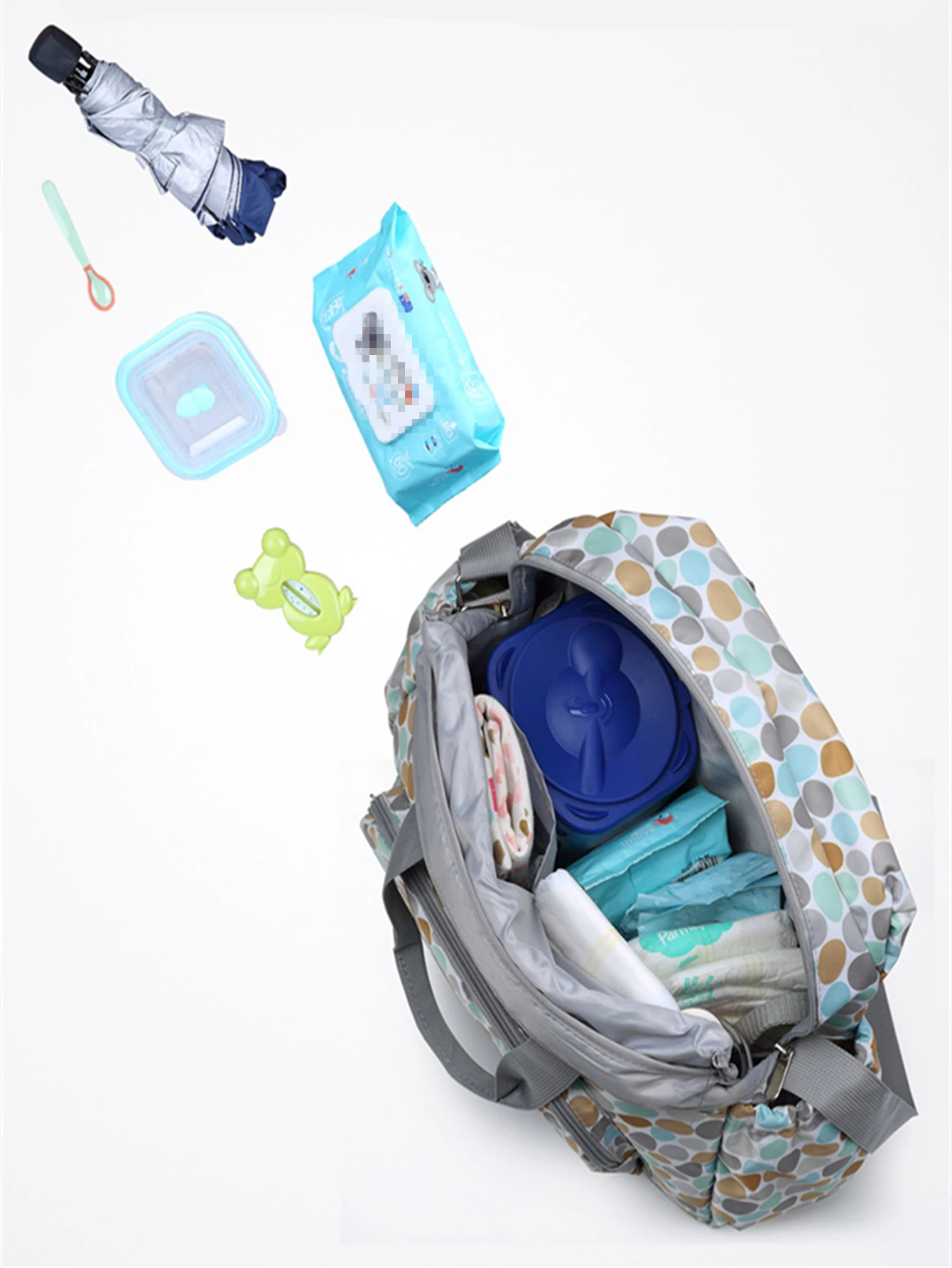 New color fashion printing large capacity mommy bag one shoulder portable multi-function portable mother and baby bag diaper bag