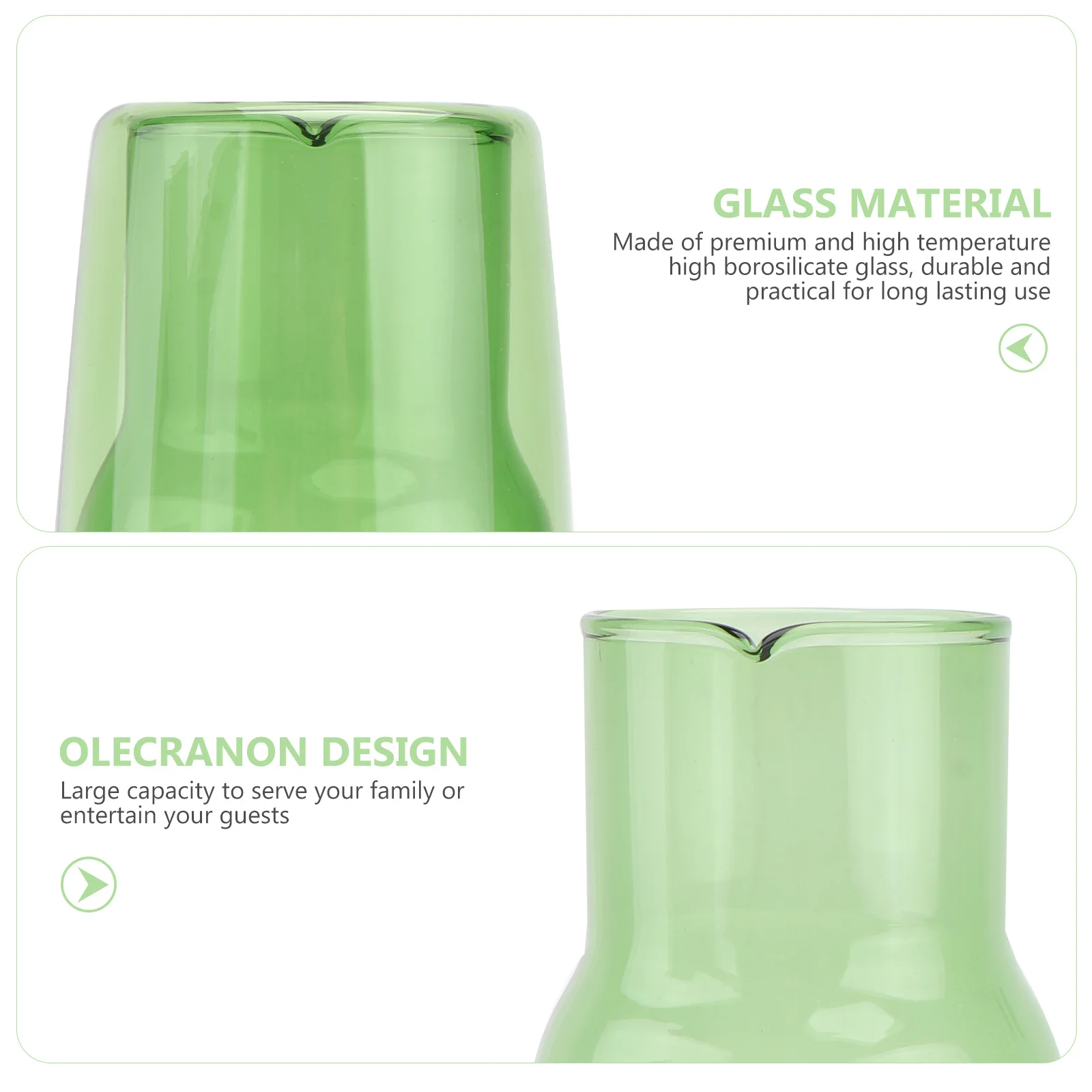 

1Set Glass Cup Water Bottle Set High Temperature Borosilicate Glass Large Capacity Drinking Tools Kit for Home Office Hotel