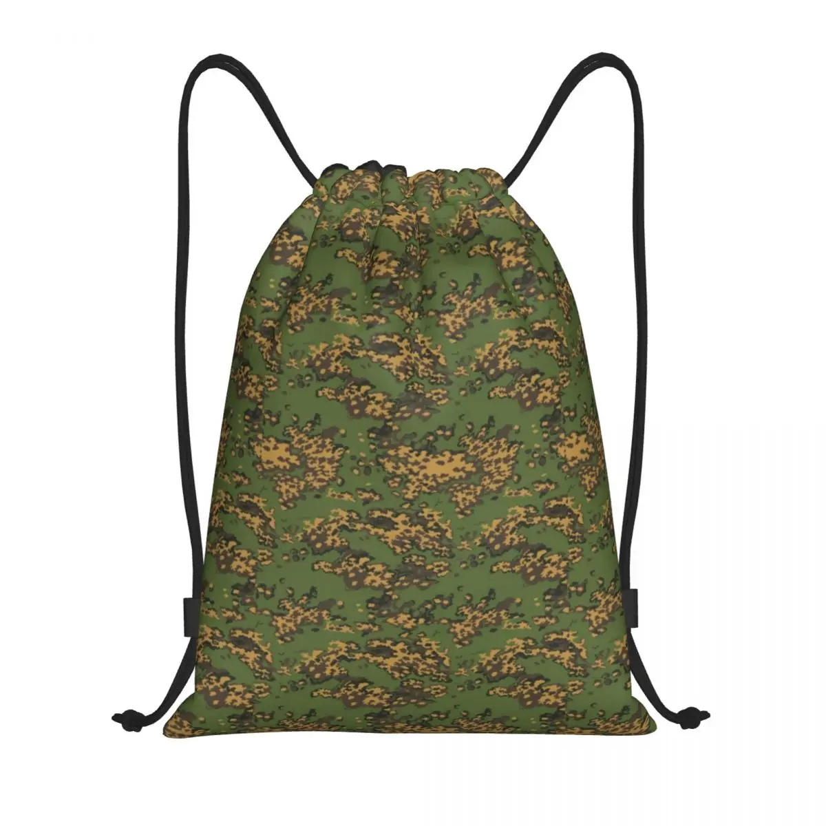 Russian Woodland Camouflage Drawstring Backpack Gym Sports Sackpack Army Military Camo String Bags for Travel