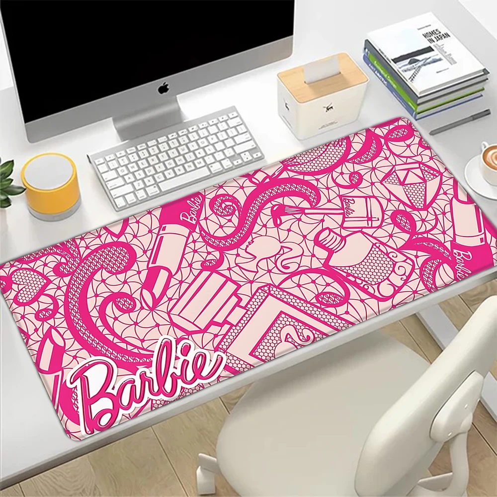 Fashion Cartoon B-Barbies Mousepad HD Printing Computer Gamers Locking Edge Non-slip Mouse Pad XXL90x40cm Keyboard PC Desk Pad