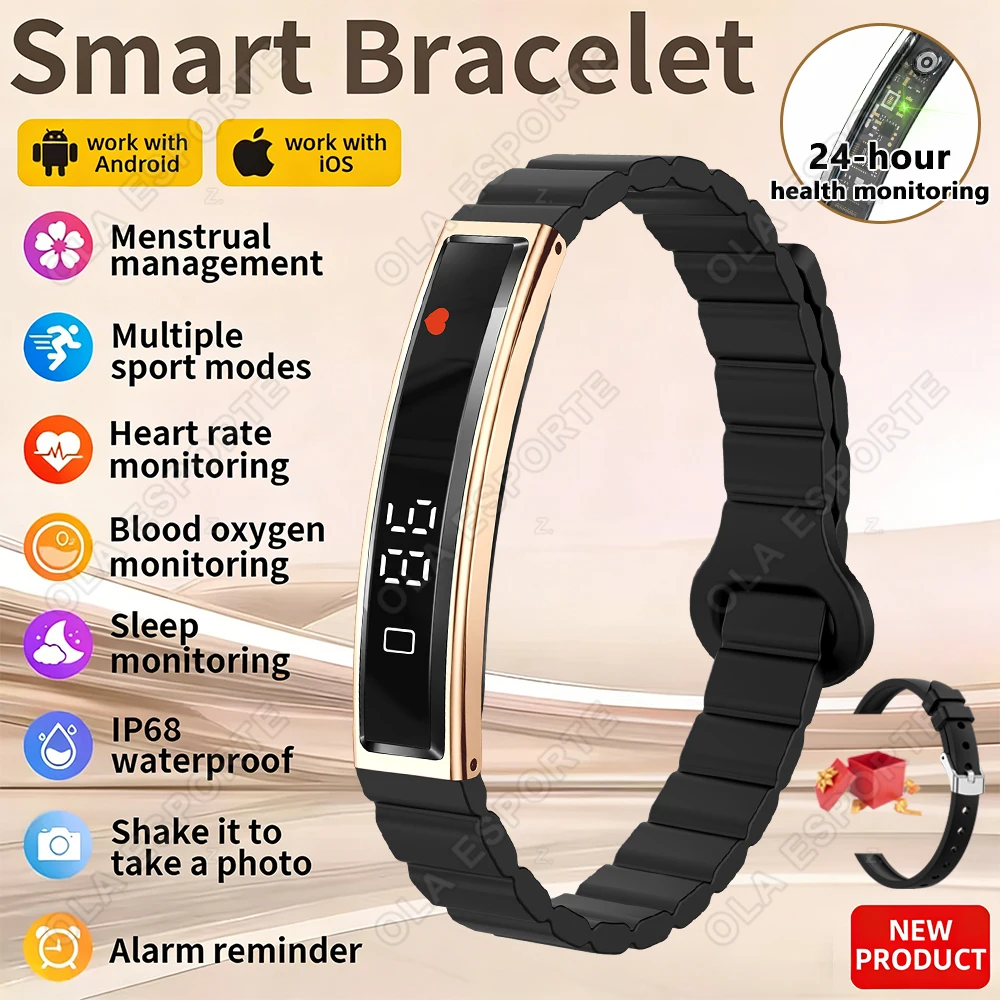 

2026 Fashion Women Smart Bracelet Sport Mode Fitness Tracker Heart Rate Health Monitoring IP68 Waterproof Smart Watch Men R50Pro