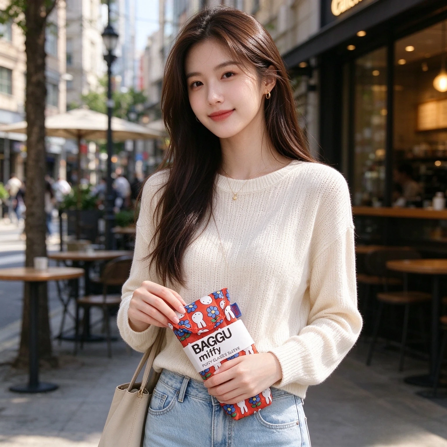 Kawaii Miffy Sunglasses Pouch Cute Cartoon Miffy Sunglasses Storage Bag Sun Glasses Sunglasses Case Magnetic Protection Pack