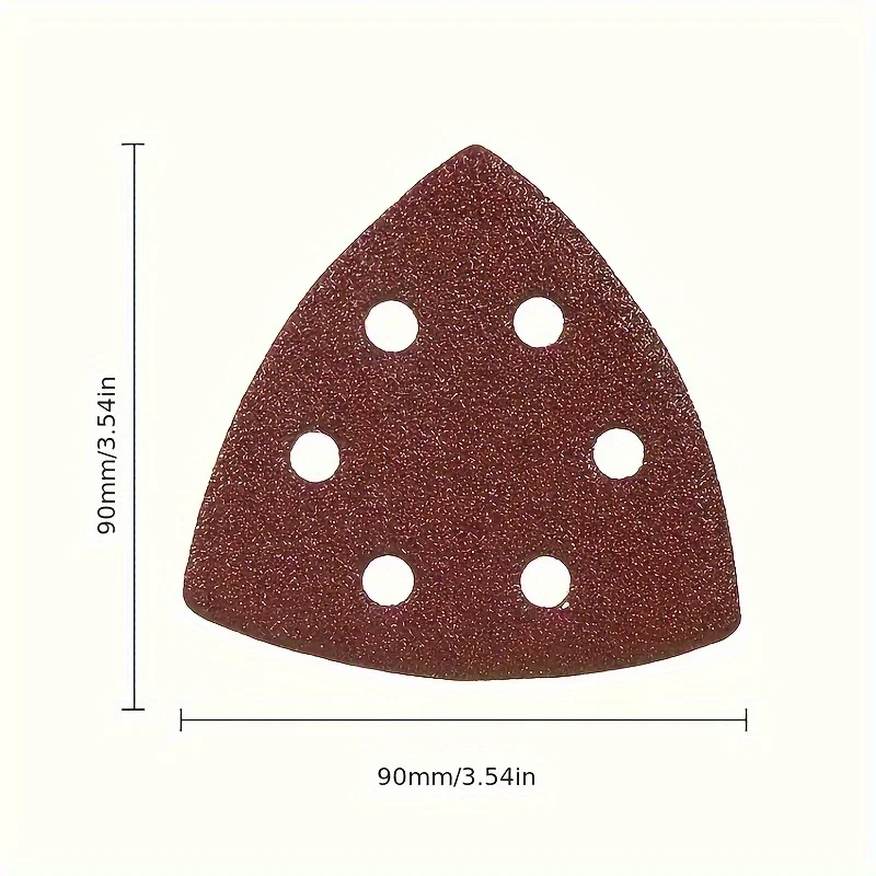 120Pcs Triangular Sanding Pads Set for Detail Sander Red Flocked 6-Hole Sandpaper for Wood Metal Polishing 60/80/120/180/240/320