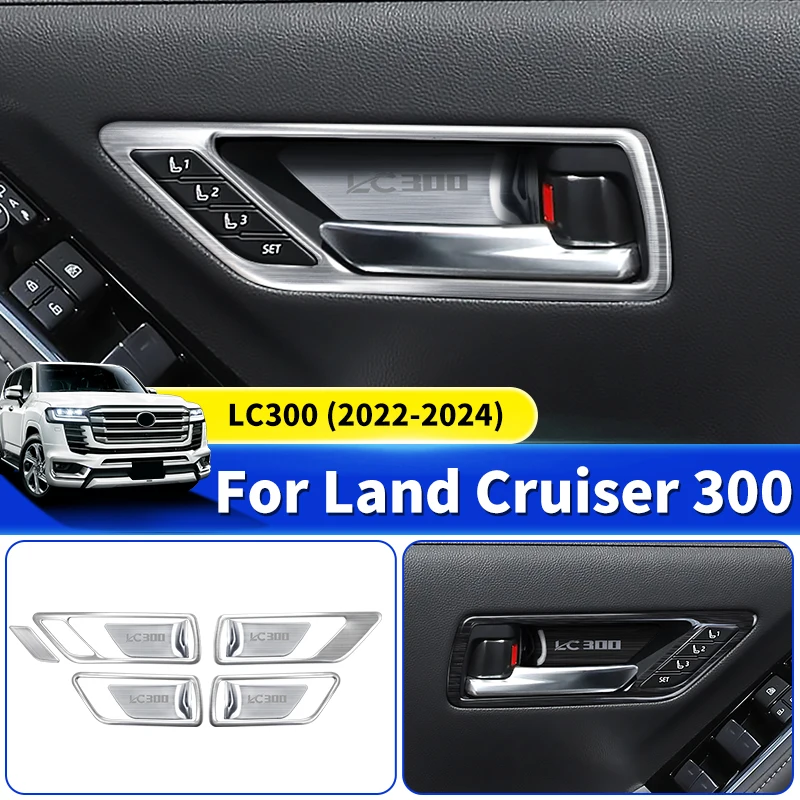 

For 2021-2024 Toyota Land Cruiser 300 Stainless Steel Car Door Handle Inner bowl LC300 J300 Tuning Interior Upgraded Accessories