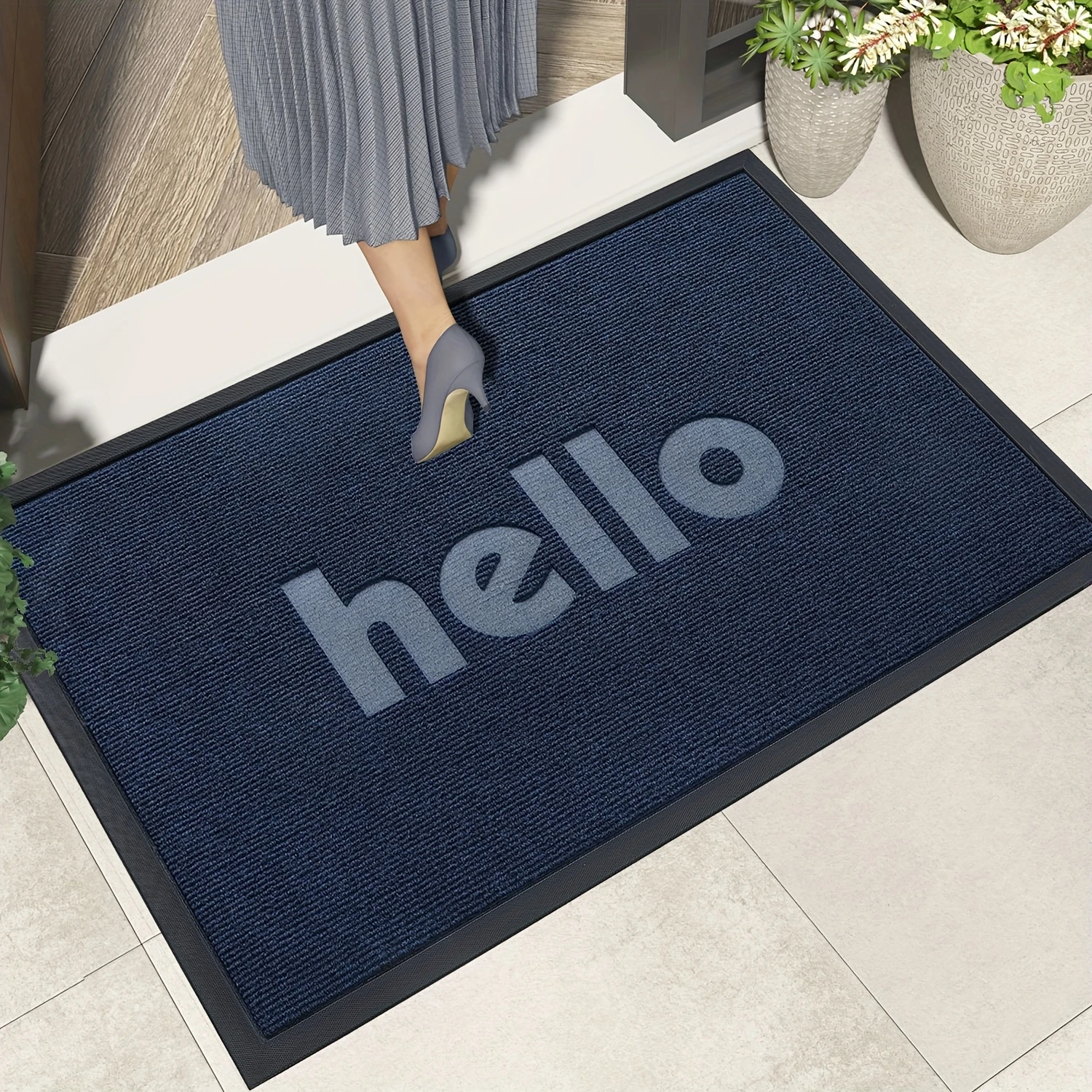 

Door Mat Outdoor Indoor Entryway Rugs Welcome Mats Front Doormat for Entrance Heavy Duty Rubber Backing Low Profile Non Slip Ru