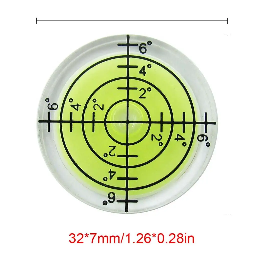 3 Pieces 32mm Horizontal Bubble Level High Precision Mini Round Circular Leveler Tool for Desktop Wood Work Door