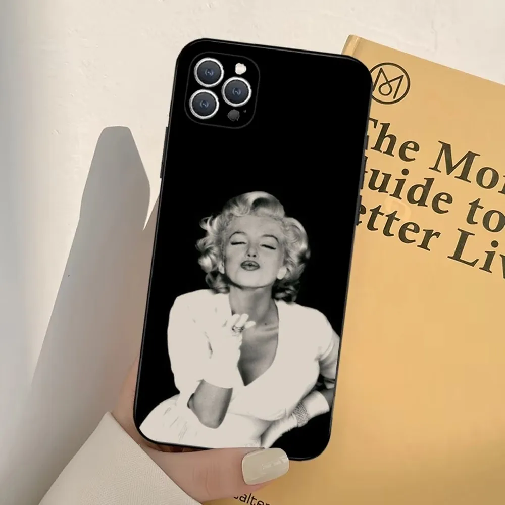 Sexy M-Marilyn M-Monroe  Phone Case For iPhone 16,15,14,13,12,11,Pro,X,XS,Max,XR,Plus,Mini Soft Black Cover