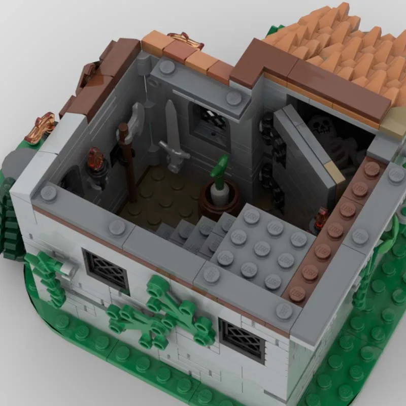 Moc blocos de construção conjunto de brinquedos de montagem medieval leão cavaleiro pós modelo criativo presente do feriado para todos os amantes da arquitetura