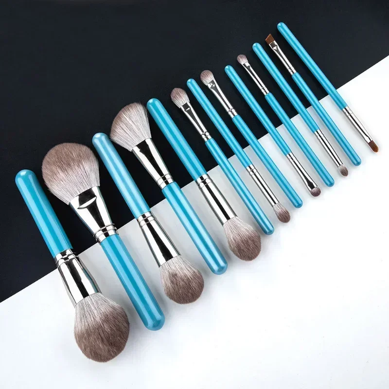 13pcs Makeup Brush Set The Series High Quality Synthetic Hair Blue Brushes Powder Blush Foundation Eyeshadow Beauty Tools