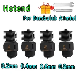 Hotend para Bamboo Lab A1 Mini Kit Hotend de Montagem, Bico Substituível, Impressora 3D, 0.2mm, 0.4mm, 0.6mm, 0.8mm