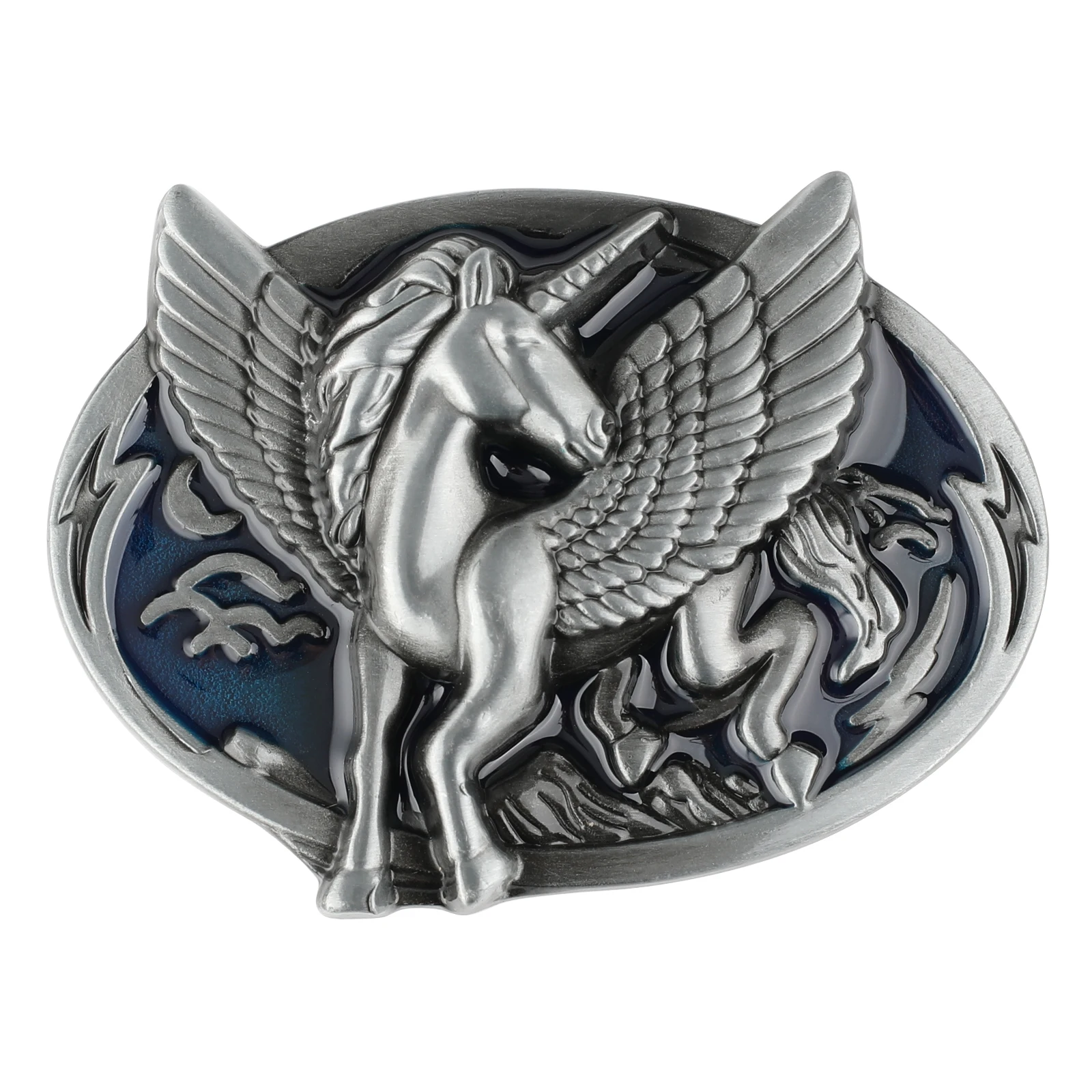 Wings Horse Alloy Belt Buckle 4.0cm