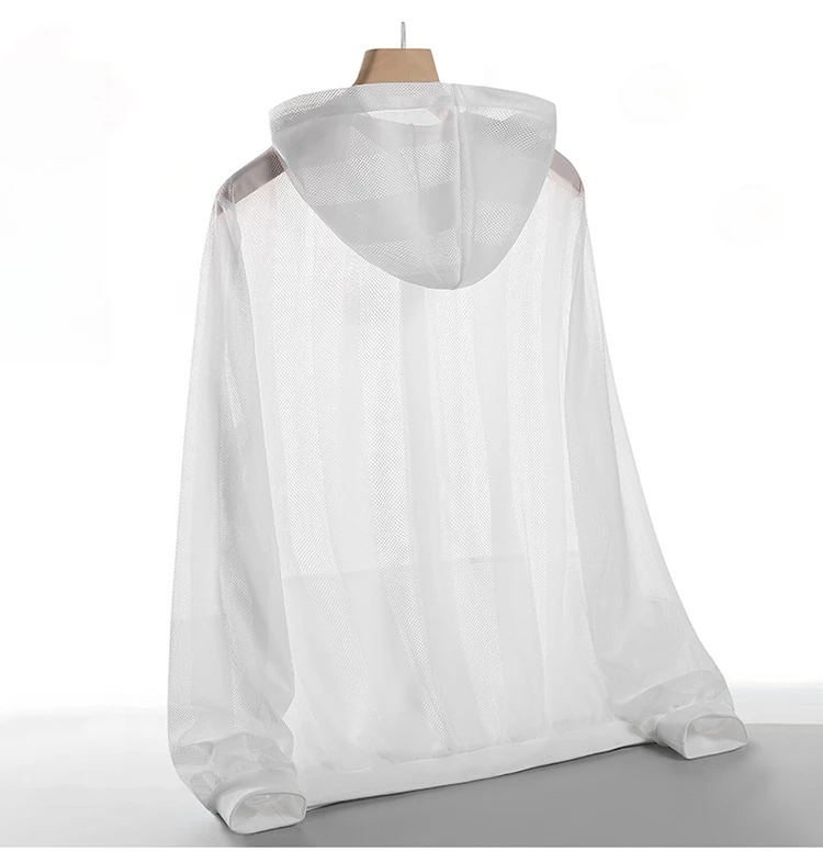 Herren Ultraleichte Sportbekleidung mit Kapuze, atmungsaktive Freizeitjacken für Herren, Sommer UPF 50+ UV-Sonnenschutz Hautjacken – Detail 4