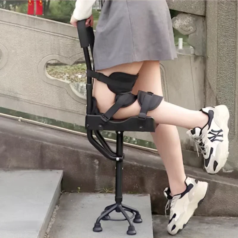 Broken Heel Ankle Fracture Crutch Foot Injury Ankle Single Leg Walking Aid,Sprained Foot Hands Free Crutches Disability Products